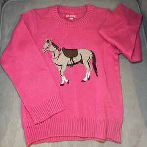 CR kids pink horse sweater, size 6